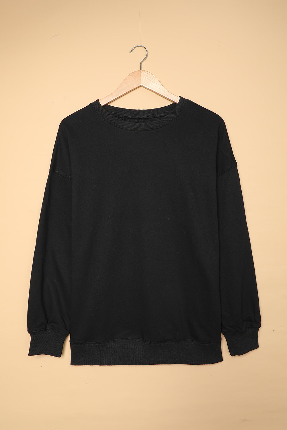 Dark Blue Oversized Solid Drop Shoulder Sweatshirt