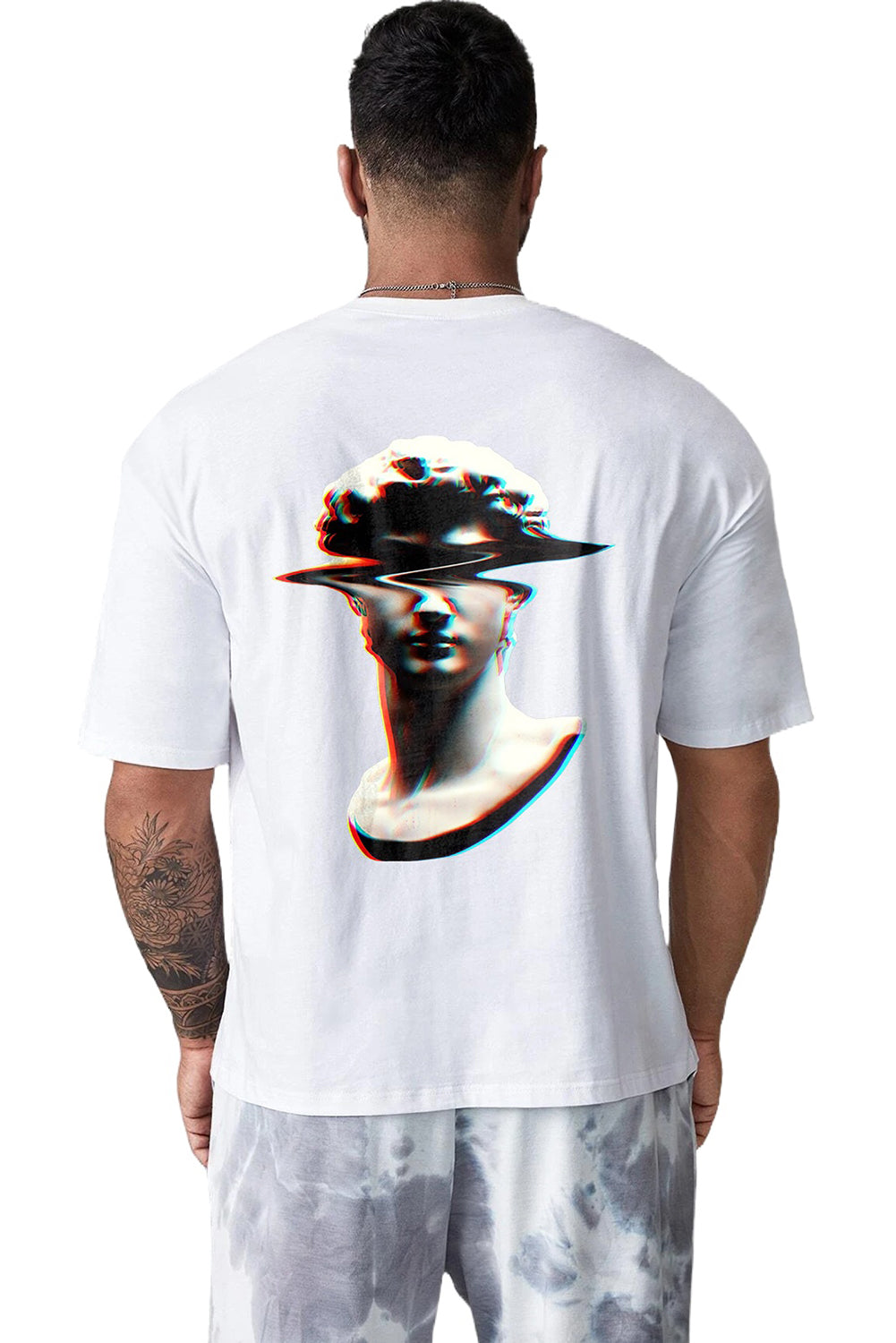 Robotic Bear Print Loose Drop Shoulder Men's T-shirt