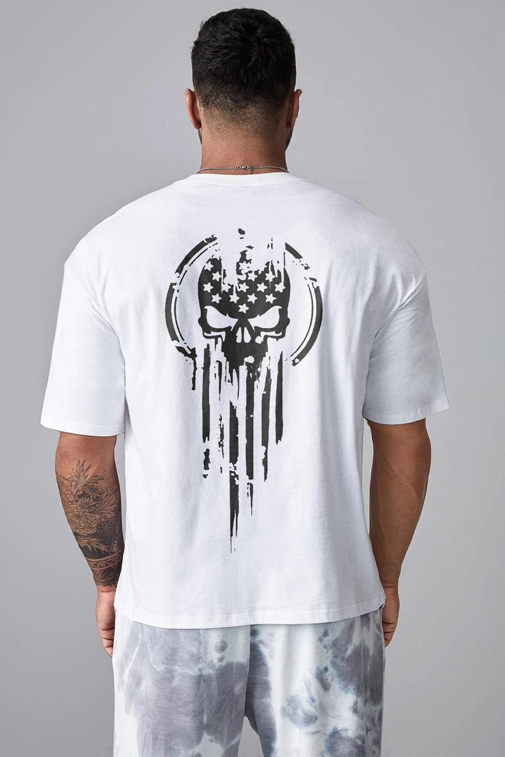 Robotic Bear Print Loose Drop Shoulder Men's T-shirt