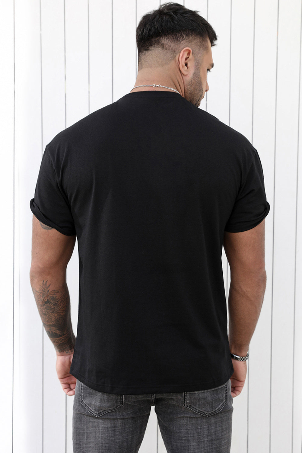 CRAYONS Letter Print O-neck Short Sleeve Men's T Shirt