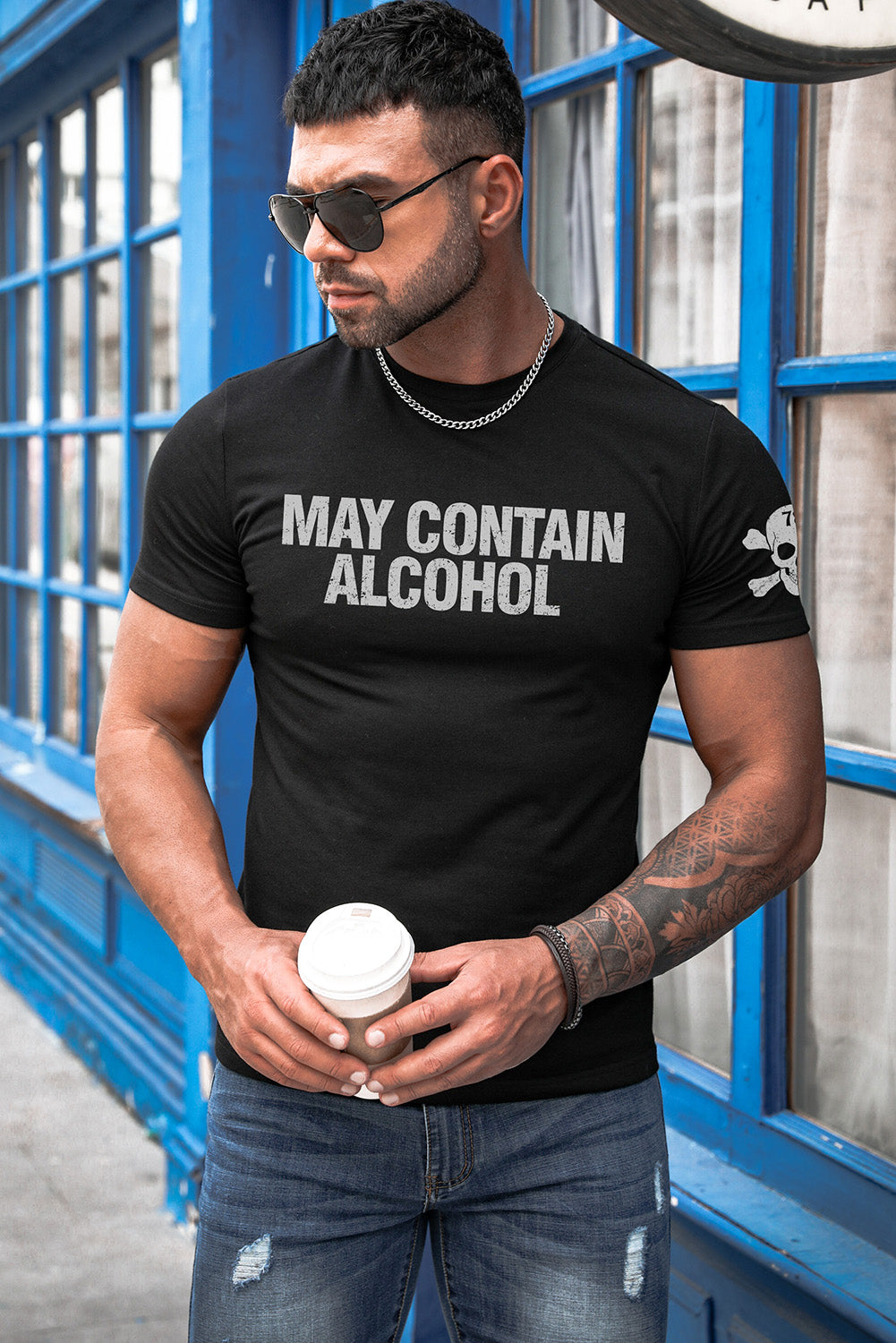 Crew Neck Slogan Letter Print Men's Graphic Tee