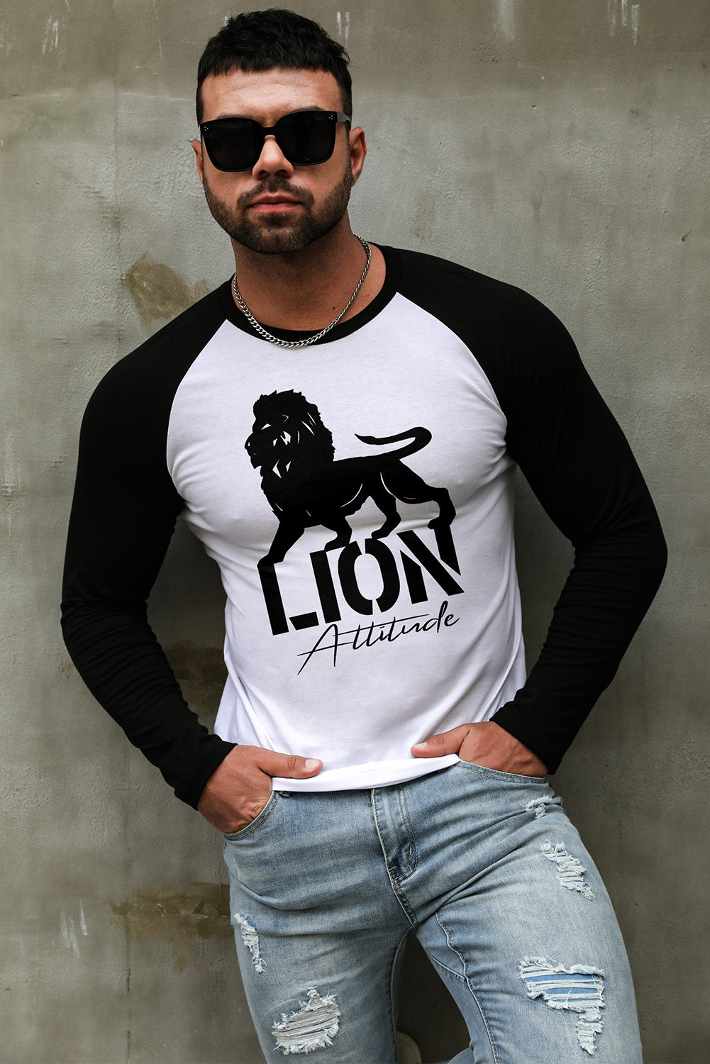 WITHOUT A STOP Horse Print Color Block Men's Top