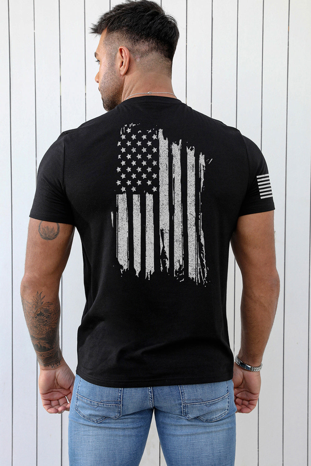 Crew Neck Slogan Letter Print Men's Graphic Tee