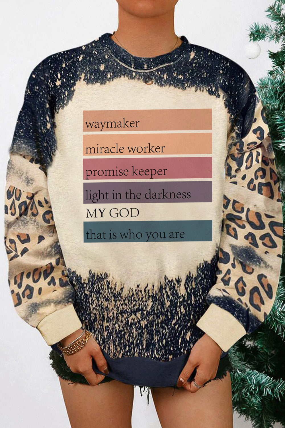 GAME DAY Leopard Rugby Print Graphic Sweatshirt