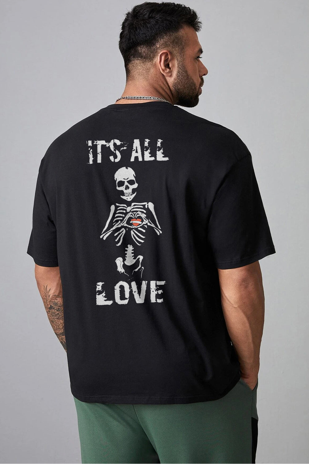 Robotic Bear Print Loose Drop Shoulder Men's T-shirt