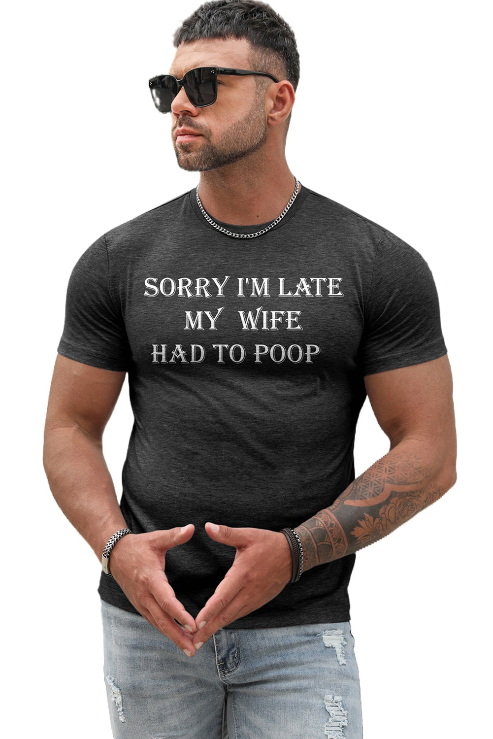 Best Friends Wine Bottle Graphic Print Short Sleeve Men's T Shirt