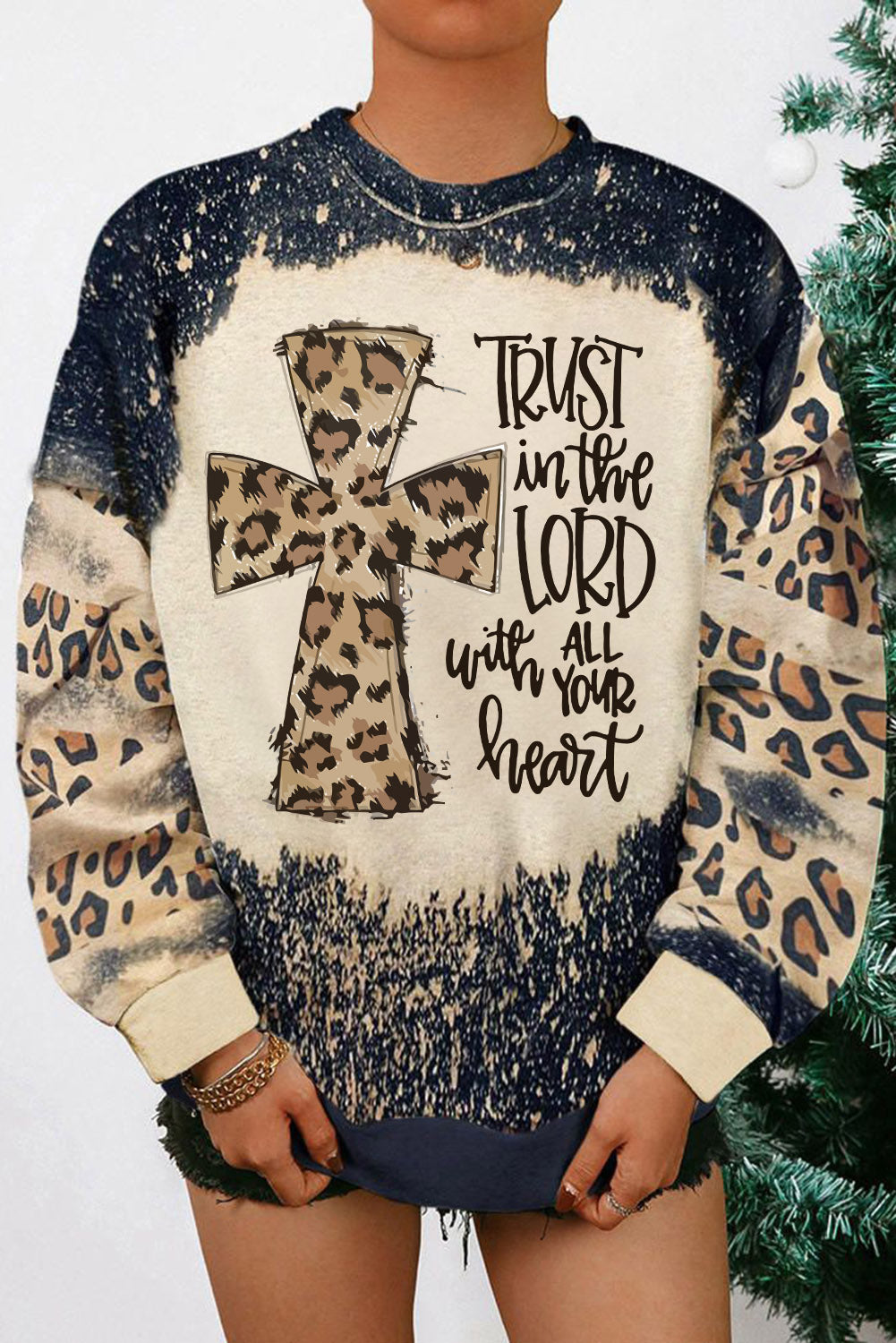 GAME DAY Leopard Rugby Print Graphic Sweatshirt