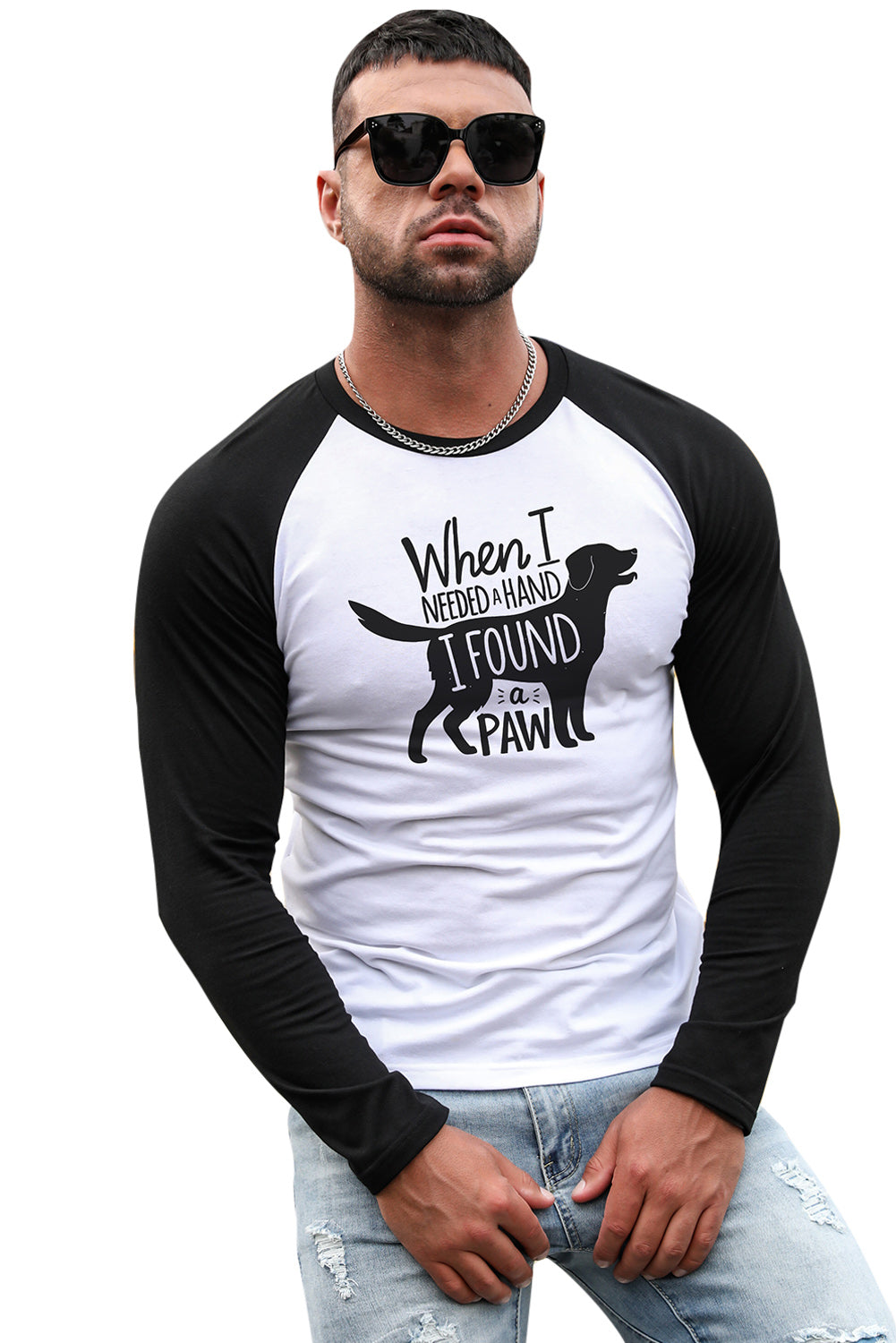 WITHOUT A STOP Horse Print Color Block Men's Top