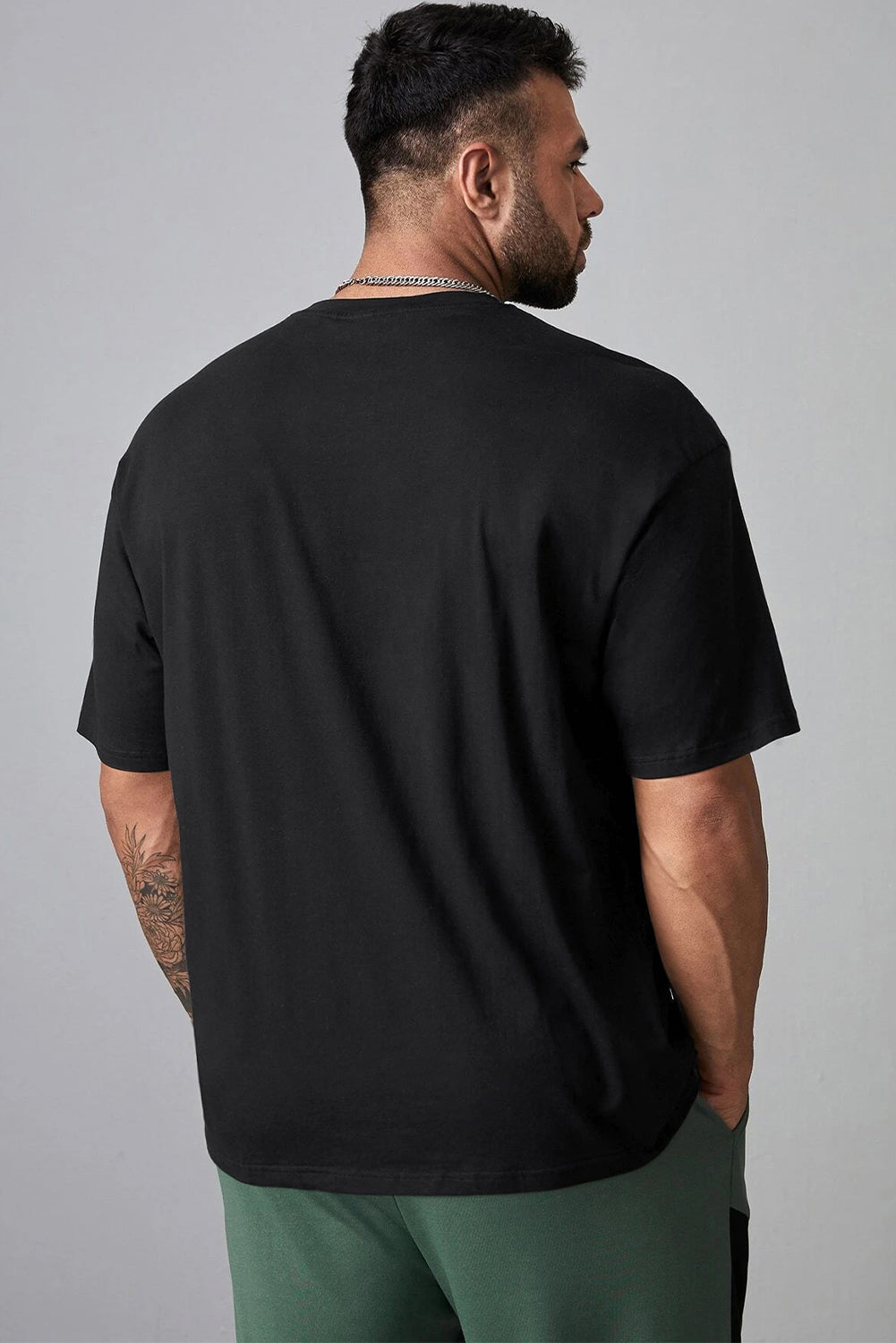 DO IT Letter Print O Neck Men's Oversized Tee