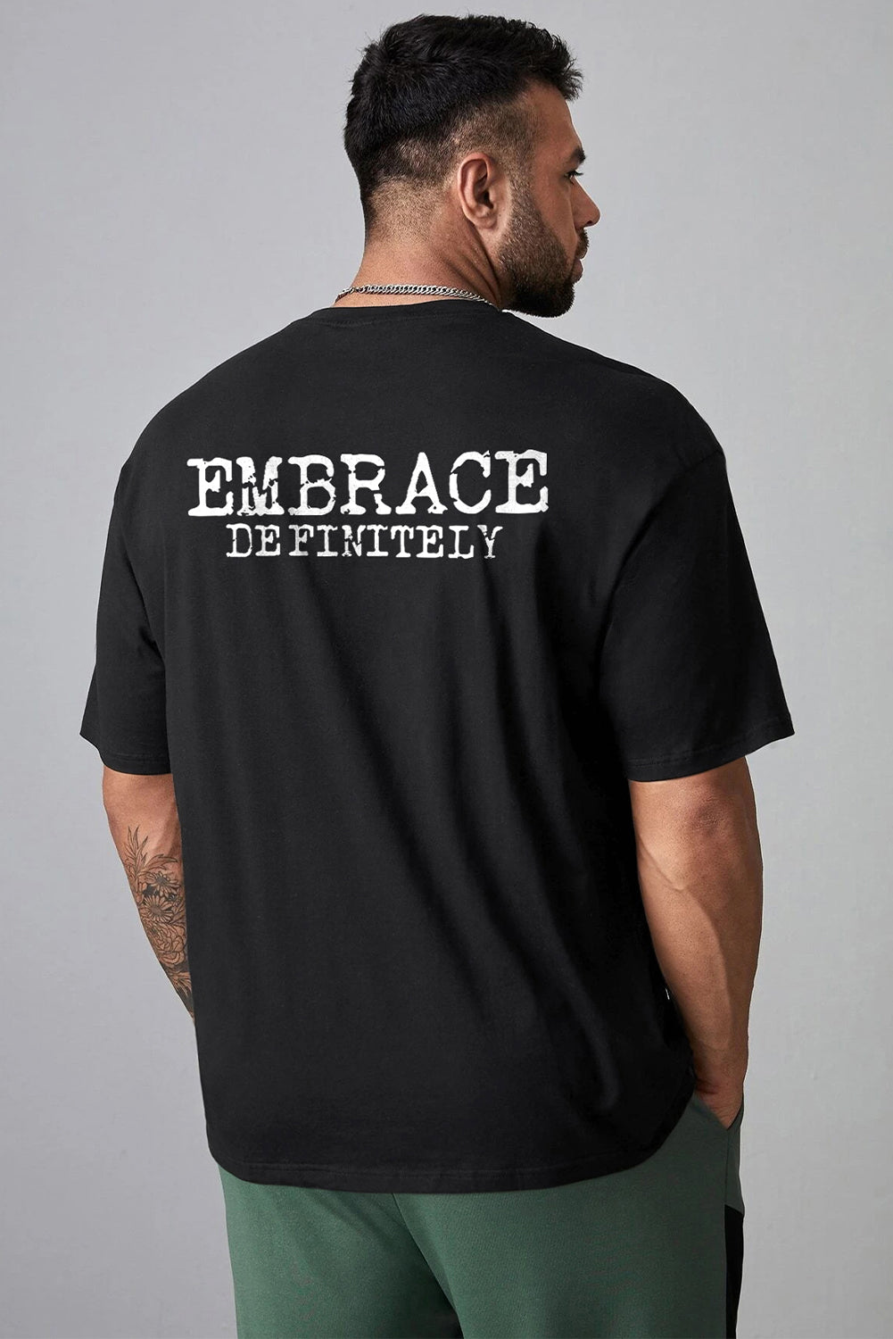 DO IT Letter Print O Neck Men's Oversized Tee