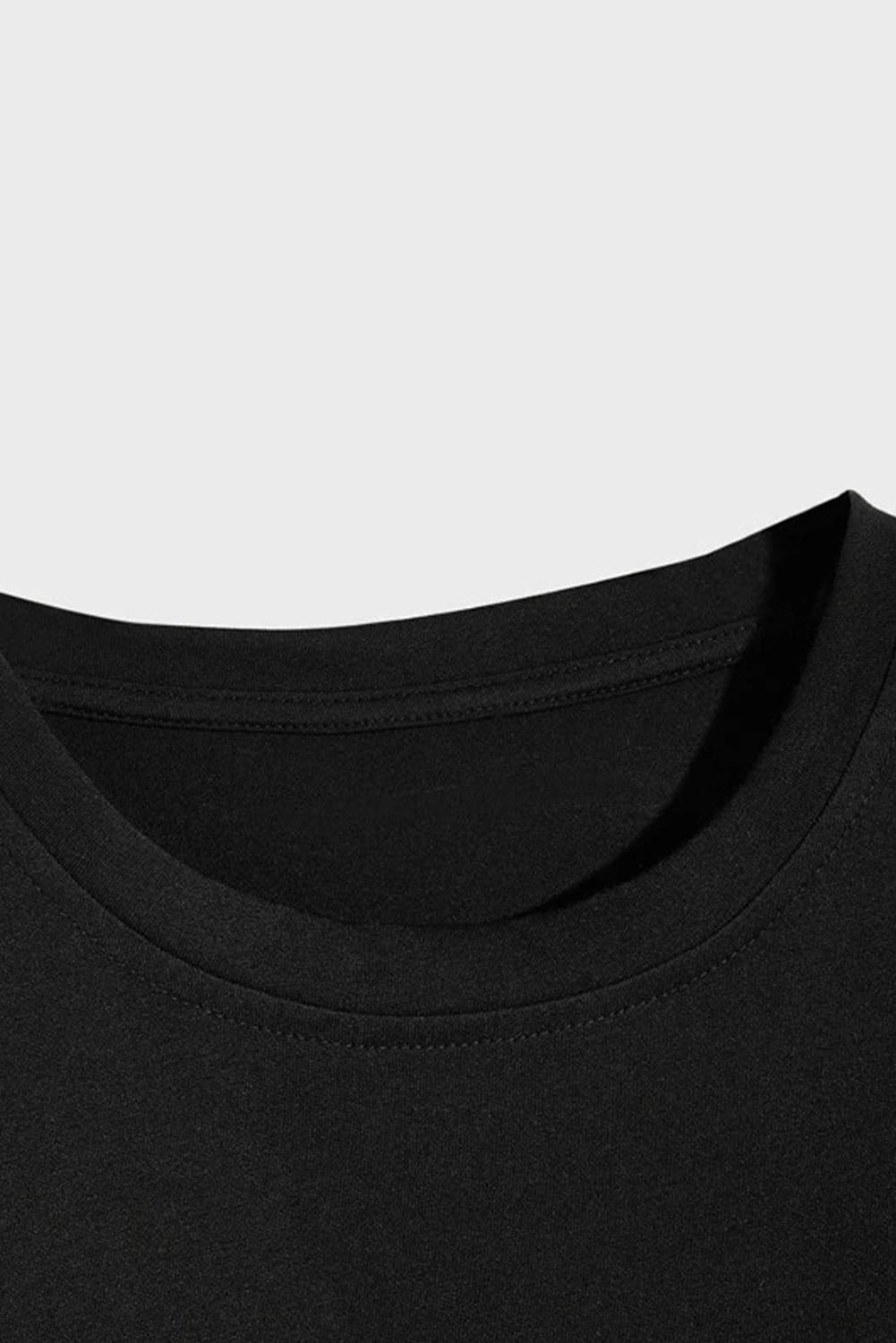 Crew Neck Slogan Letter Print Men's Graphic Tee