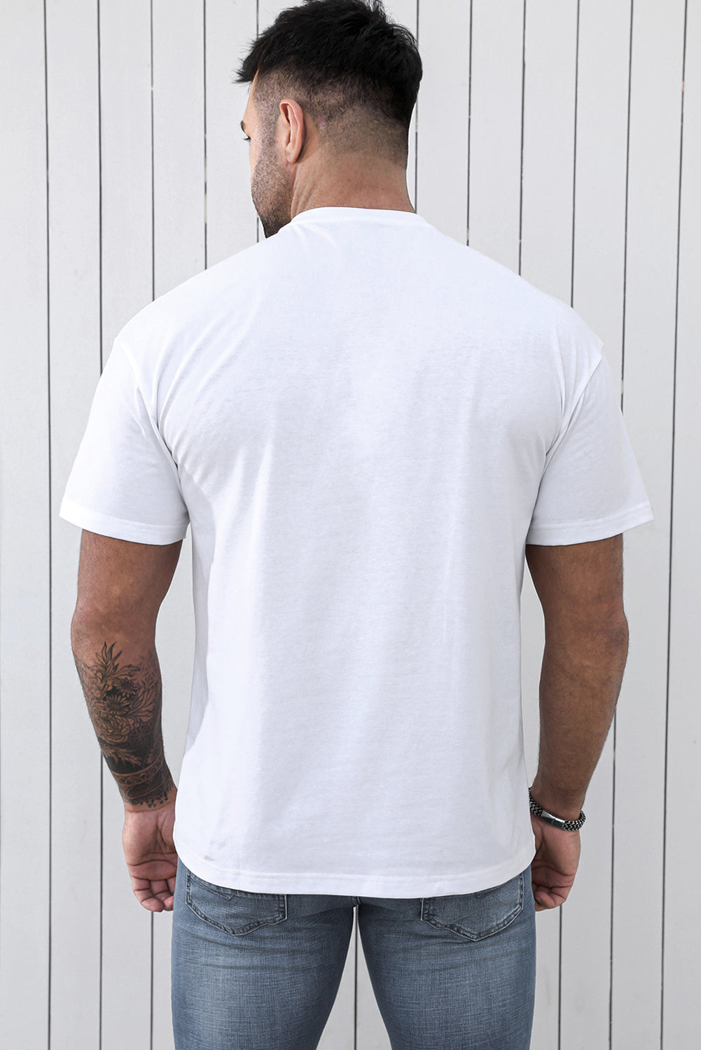 CRAYONS Letter Print O-neck Short Sleeve Men's T Shirt