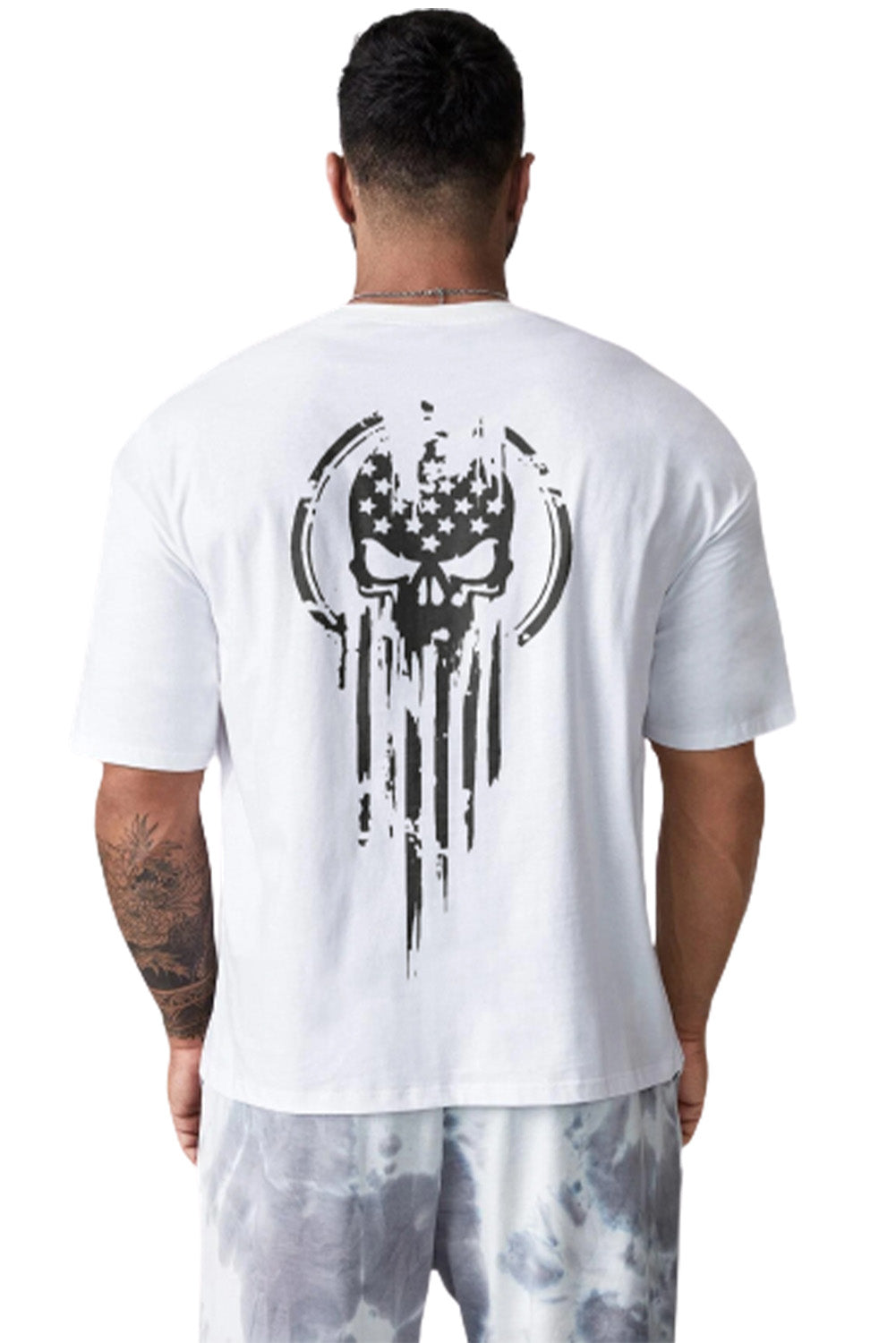 Robotic Bear Print Loose Drop Shoulder Men's T-shirt