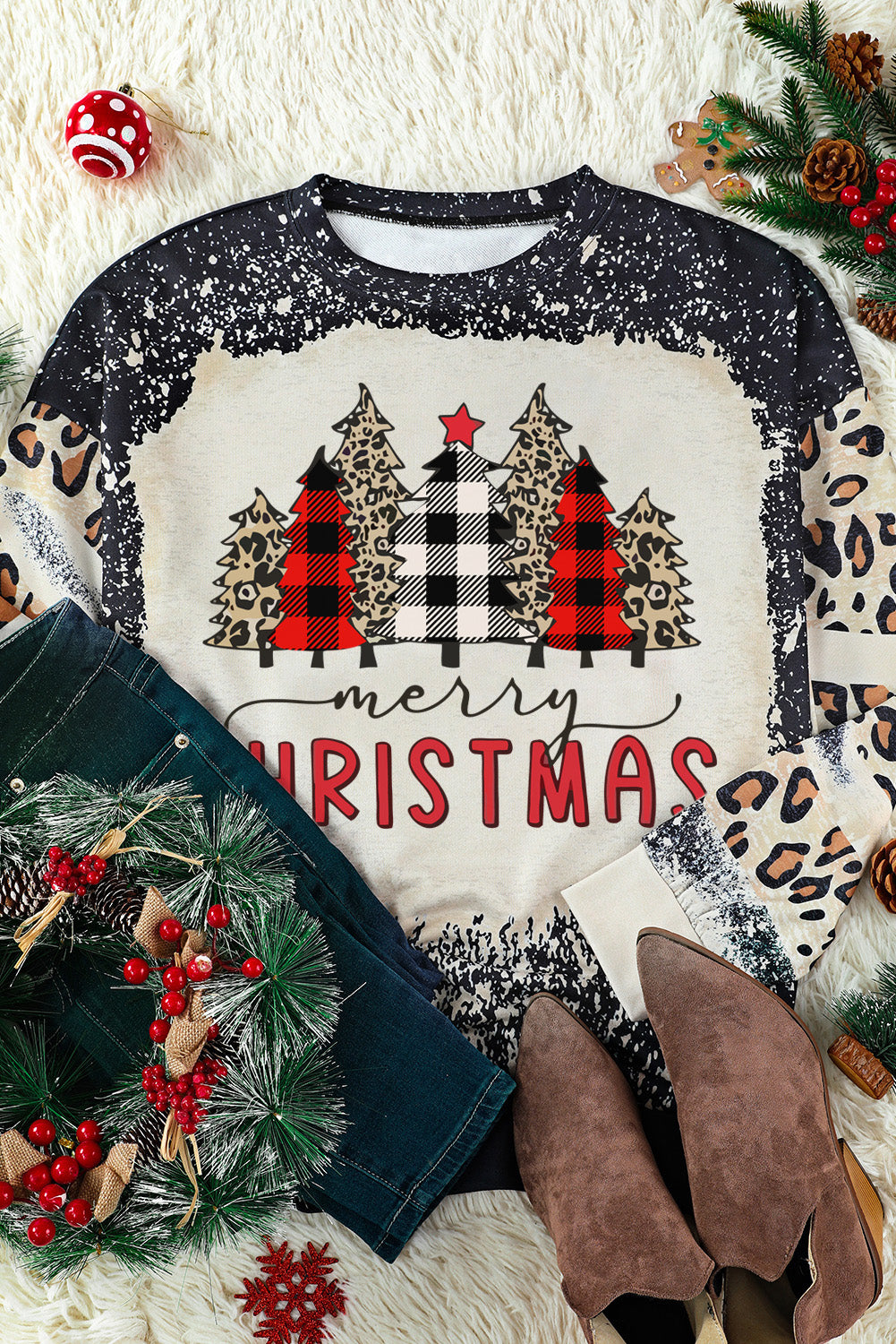 GAME DAY Leopard Rugby Print Graphic Sweatshirt