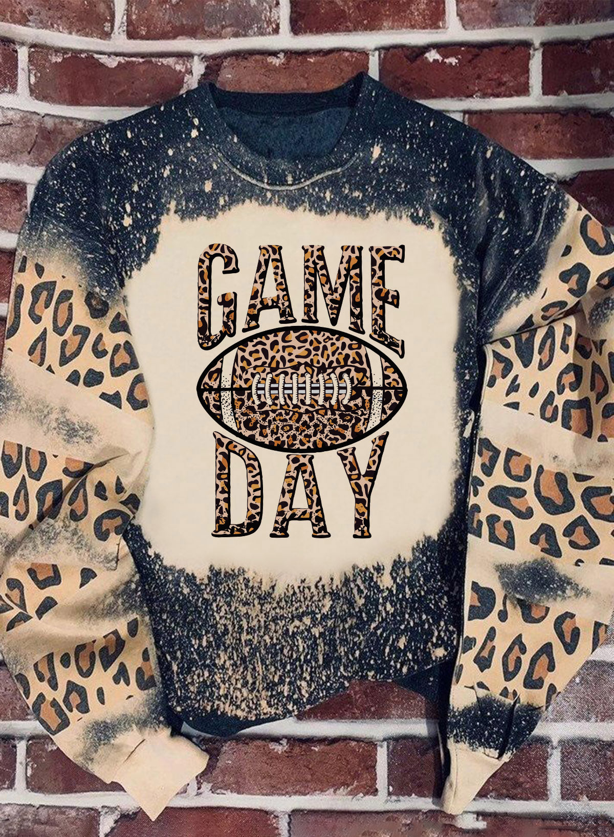 GAME DAY Leopard Rugby Print Graphic Sweatshirt