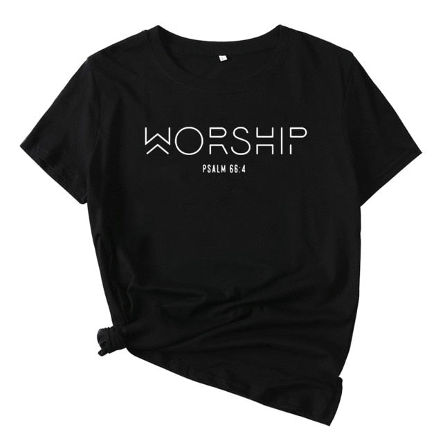 Mikialong Worship T Shirt Women Short Sleeve Christian Tshirt Women Tee Printed Cotton Faith Jesus Tee Shirt Femme T-shirts
