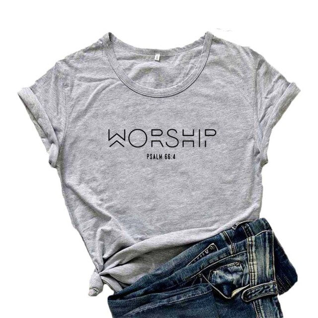 Mikialong Worship T Shirt Women Short Sleeve Christian Tshirt Women Tee Printed Cotton Faith Jesus Tee Shirt Femme T-shirts