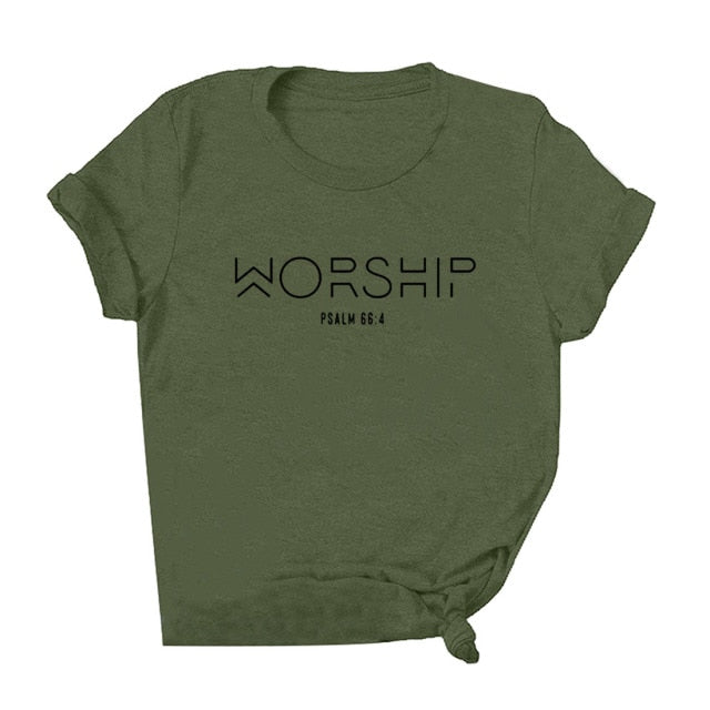 Mikialong Worship T Shirt Women Short Sleeve Christian Tshirt Women Tee Printed Cotton Faith Jesus Tee Shirt Femme T-shirts