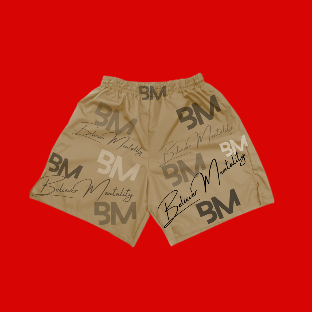 Believer Mentality Shorts BROWN
