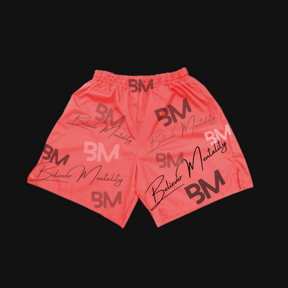 Believer Mentality Shorts RED
