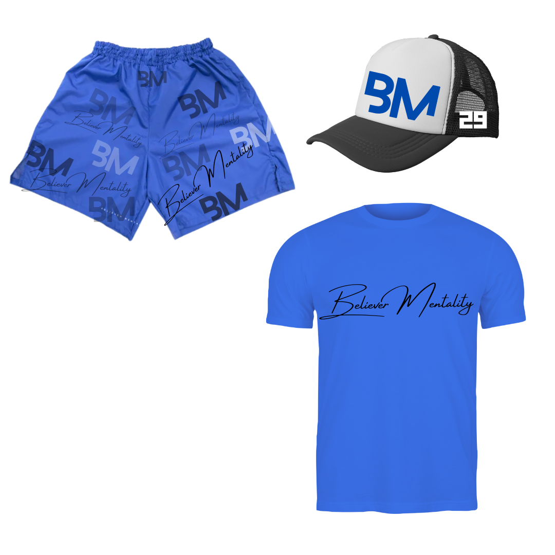 Believer Mentality Shorts BLUE
