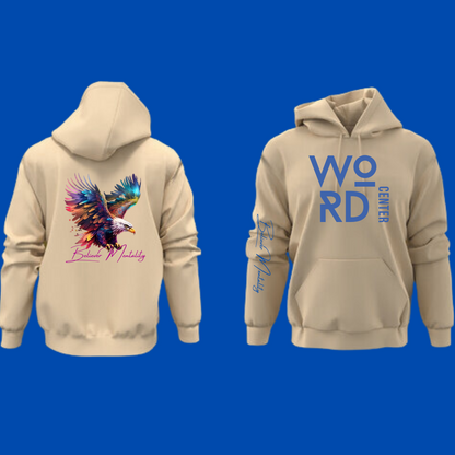 WORD CENTER BLOCK Hoodie w/Eagle Back