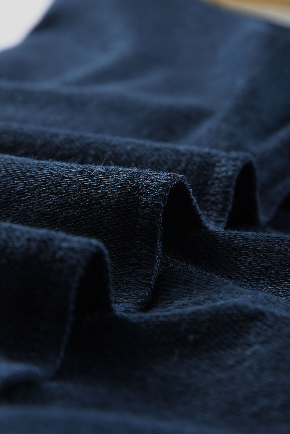 Dark Blue Oversized Solid Drop Shoulder Sweatshirt
