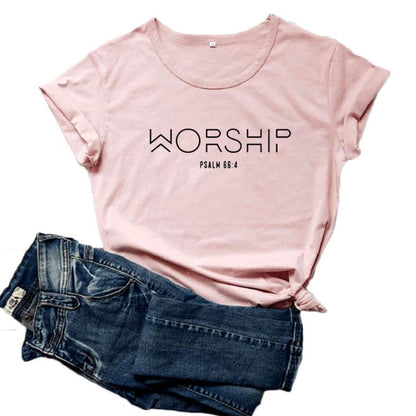 Mikialong Worship T Shirt Women Short Sleeve Christian Tshirt Women Tee Printed Cotton Faith Jesus Tee Shirt Femme T-shirts