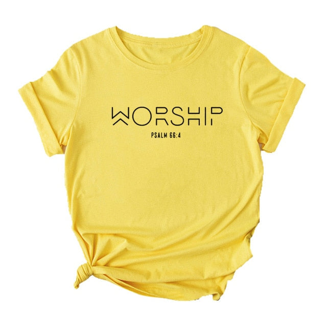 Mikialong Worship T Shirt Women Short Sleeve Christian Tshirt Women Tee Printed Cotton Faith Jesus Tee Shirt Femme T-shirts